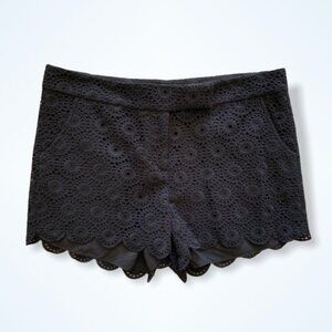 Tori Richard black eyelet shorts with scalloped hem (NWOT)